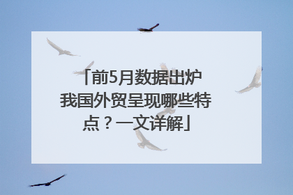 前5月数据出炉 我国外贸呈现哪些特点？一文详解