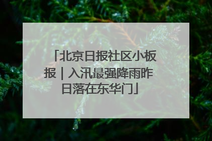北京日报社区小板报｜入汛最强降雨昨日落在东华门