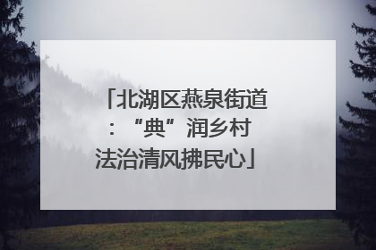 北湖区燕泉街道：“典”润乡村 法治清风拂民心
