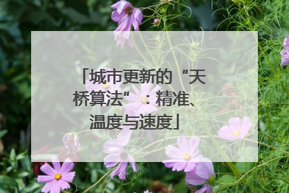 城市更新的“天桥算法”：精准、温度与速度