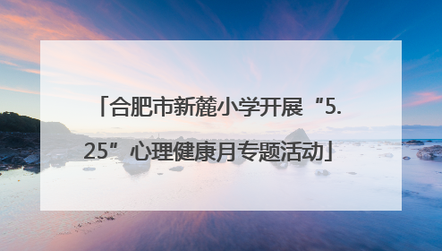 合肥市新麓小学开展“5.25”心理健康月专题活动