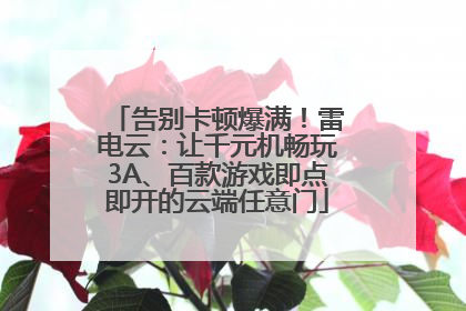 告别卡顿爆满！雷电云：让千元机畅玩3A、百款游戏即点即开的云端任意门