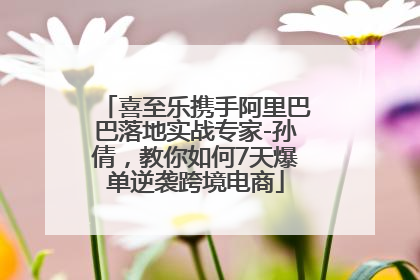 喜至乐携手阿里巴巴落地实战专家-孙倩，教你如何7天爆单逆袭跨境电商