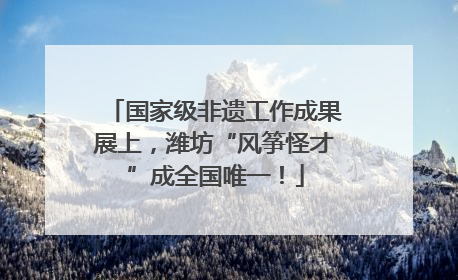 国家级非遗工作成果展上，潍坊“风筝怪才”成全国唯一！