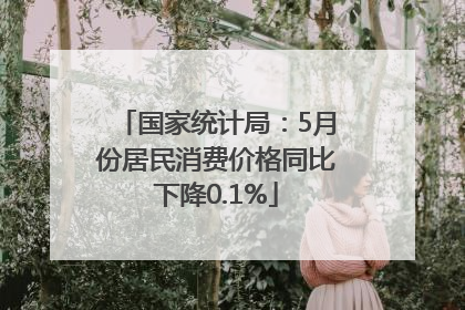 国家统计局：5月份居民消费价格同比下降0.1%