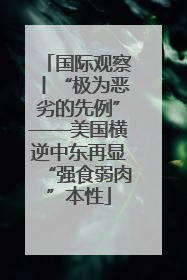 国际观察丨“极为恶劣的先例”——美国横逆中东再显“强食弱肉”本性