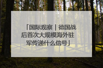 国际观察｜德国战后首次大规模海外驻军传递什么信号