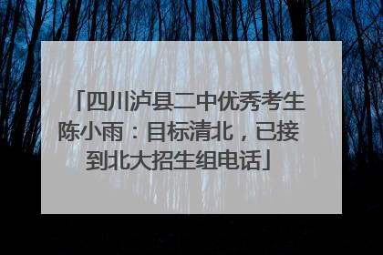 四川泸县二中优秀考生陈小雨：目标清北，已接到北大招生组电话
