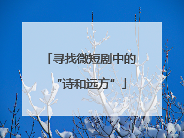寻找微短剧中的“诗和远方”