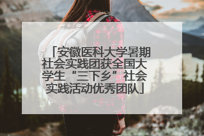 安徽医科大学暑期社会实践团获全国大学生“三下乡”社会实践活动优秀团队