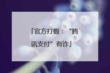 官方打假：“腾讯支付”有诈