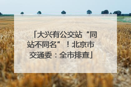 大兴有公交站“同站不同名”！北京市交通委：全市排查