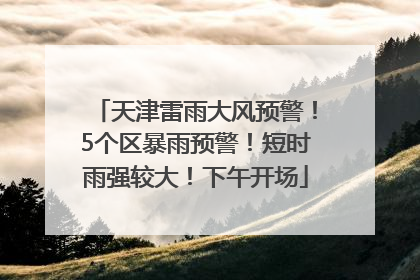 天津雷雨大风预警！5个区暴雨预警！短时雨强较大！下午开场