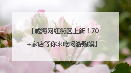 威海网红街区上新！70+家店等你来吃喝游购娱