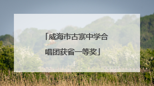 威海市古寨中学合唱团获省一等奖