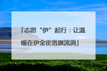 志愿“伊”起行：让温暖在伊金霍洛旗流淌