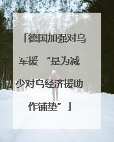 德国加强对乌军援 “是为减少对乌经济援助作铺垫”