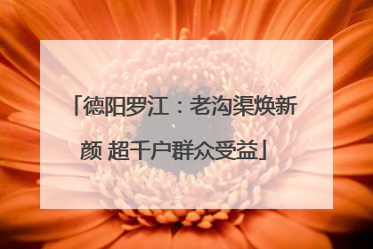 德阳罗江：老沟渠焕新颜 超千户群众受益
