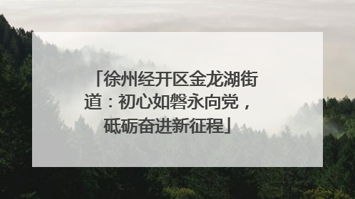 徐州经开区金龙湖街道：初心如磐永向党，砥砺奋进新征程