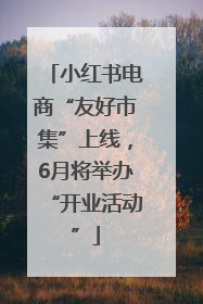 小红书电商“友好市集”上线，6月将举办“开业活动”