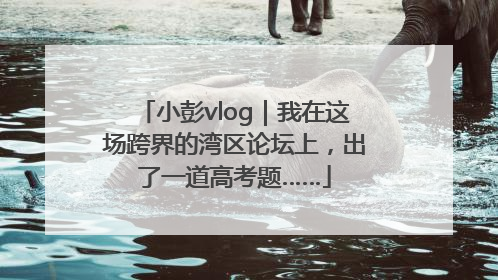 小彭vlog｜我在这场跨界的湾区论坛上，出了一道高考题……