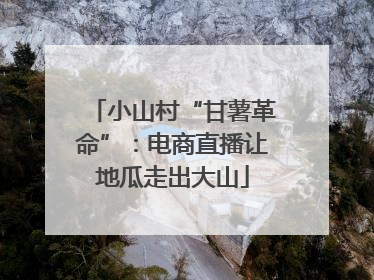小山村“甘薯革命”：电商直播让地瓜走出大山