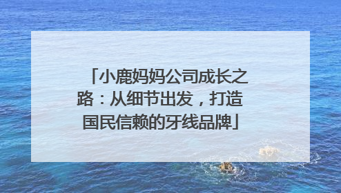 小鹿妈妈公司成长之路：从细节出发，打造国民信赖的牙线品牌