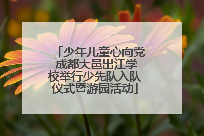 少年儿童心向党 成都大邑出江学校举行少先队入队仪式暨游园活动