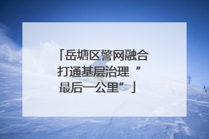 岳塘区警网融合 打通基层治理“最后一公里”