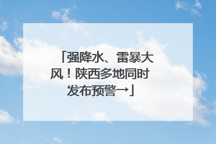 强降水、雷暴大风！陕西多地同时发布预警→