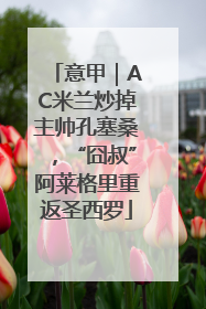 意甲｜AC米兰炒掉主帅孔塞桑，“囧叔”阿莱格里重返圣西罗
