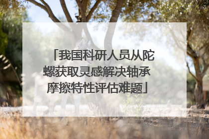 我国科研人员从陀螺获取灵感解决轴承摩擦特性评估难题