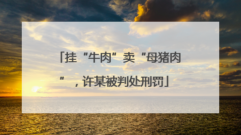挂“牛肉”卖“母猪肉”，许某被判处刑罚