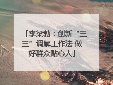 李梁勃：创新“三三”调解工作法 做好群众贴心人