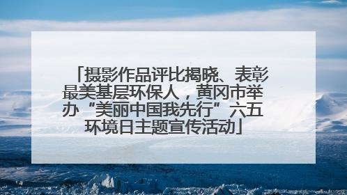 摄影作品评比揭晓、表彰最美基层环保人，黄冈市举办“美丽中国我先行”六五环境日主题宣传活动