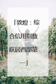 敦煌：综合信用指数跃居西部第一