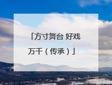 方寸舞台 好戏万千（传承）