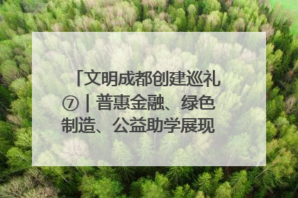 文明成都创建巡礼⑦｜普惠金融、绿色制造、公益助学展现城市文明底色