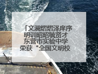 文澜熠熠泽庠序 明训昭昭毓贤才 东营市实验中学荣获“全国文明校园”称号