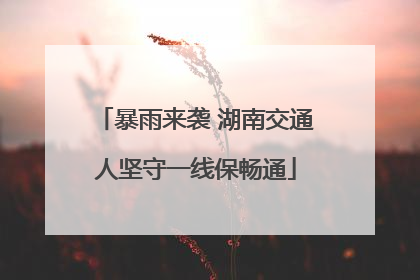 暴雨来袭 湖南交通人坚守一线保畅通