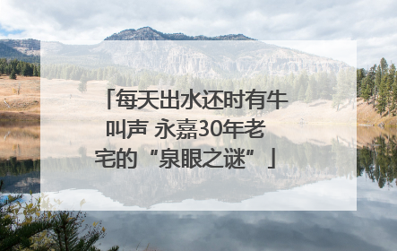 每天出水还时有牛叫声 永嘉30年老宅的“泉眼之谜”