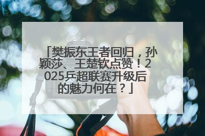 樊振东王者回归，孙颖莎、王楚钦点赞！2025乒超联赛升级后的魅力何在？