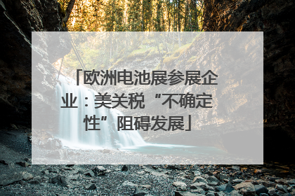 欧洲电池展参展企业：美关税“不确定性”阻碍发展
