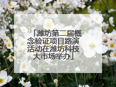 潍坊第二届概念验证项目路演活动在潍坊科技大市场举办