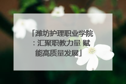 潍坊护理职业学院：汇聚职教力量 赋能高质量发展