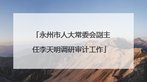 永州市人大常委会副主任李天明调研审计工作