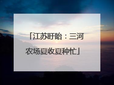 江苏盱眙：三河农场夏收夏种忙