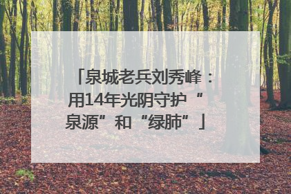 泉城老兵刘秀峰：用14年光阴守护“泉源”和“绿肺”