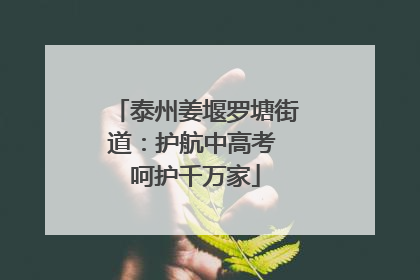 泰州姜堰罗塘街道：护航中高考 呵护千万家