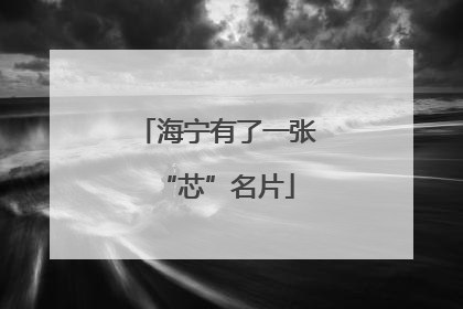 海宁有了一张“芯”名片